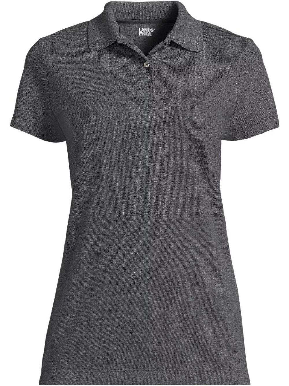 Size XL, Short Sleeve Mesh Polo, Charcoal Heather, Land's End